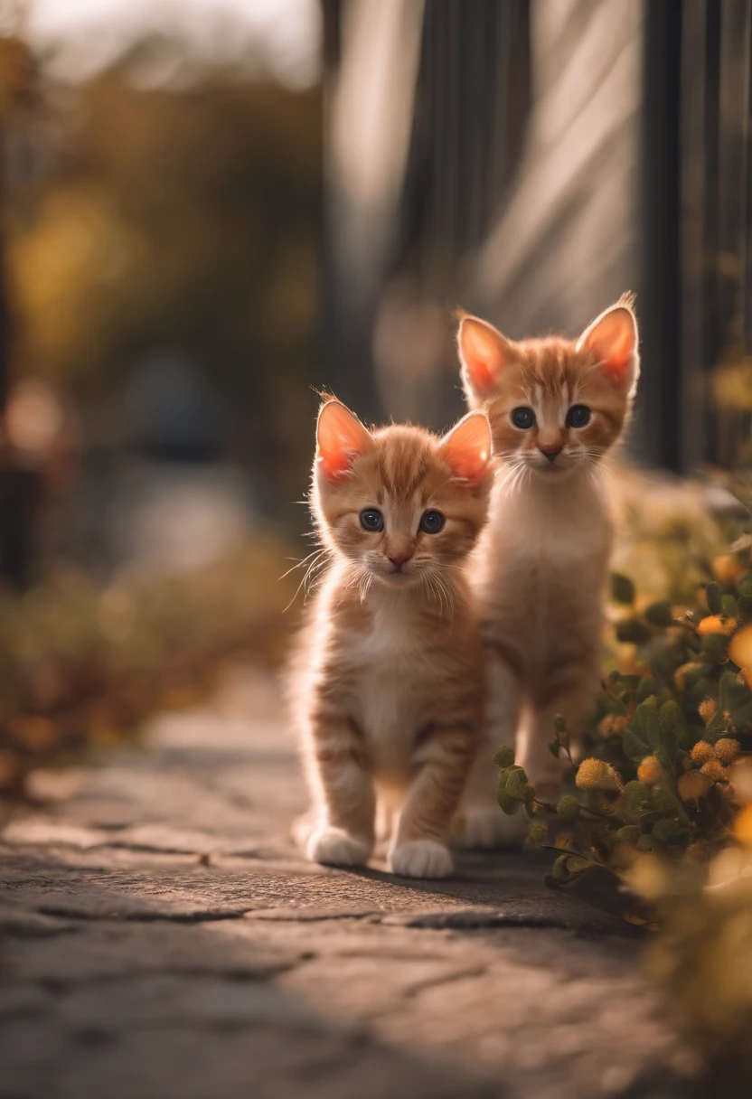 I have two little kittens, a cute little cat, cute kittens, Cutest, Incredibly cute, Adorable and cute, And cute and lovely. They are walking down the street with backpacks, Walking together, commute, Proudly walk down the street, And the cat walking. They are cute in the style of 🍂 and 🍁, Adorable and cute, Cute and adorable, oh, nice and cute. They are known as real-life Tom and Jerry.