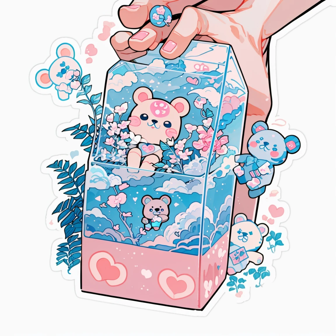 (white background), (a close up of a teddy bear with a heart on its chest, a digital rendering by Ryan Yee, pixiv, mingei, cute cartoon character, cute artwork, cute character, cute digital art, cute cartoon, super cute and friendly, ruan cute vtuber, cute:2, telegram sticker, teddy bear, kawaii cutest sticker ever, kawaii chibi), cute, kawaii,
(masterpiece:1.2), (best quality, highest quality), 
 