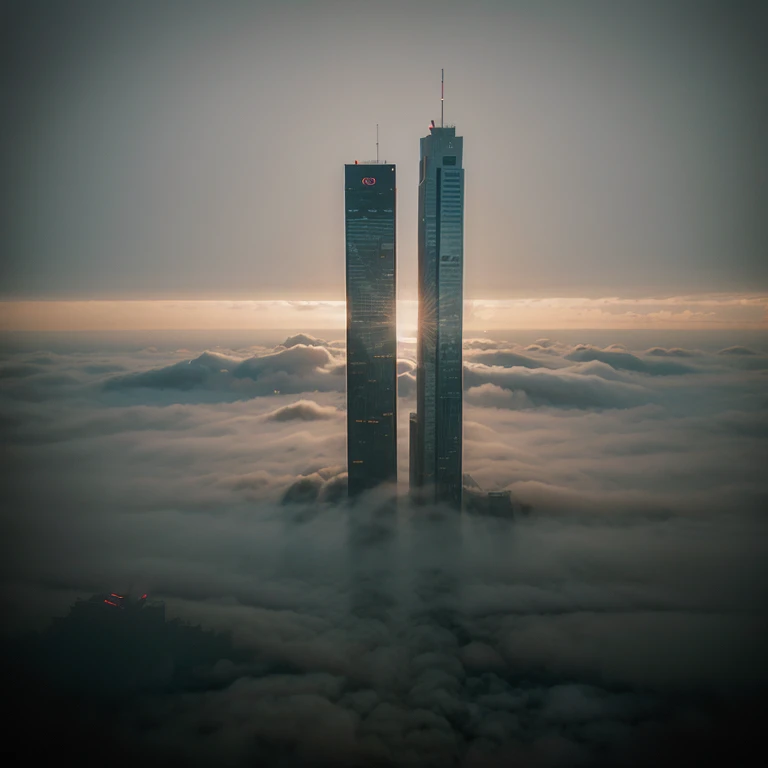 City , with scary fog