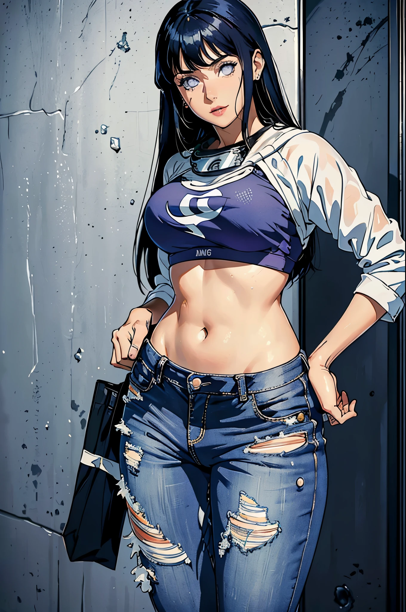 (Hinata Hyuga, muito , com roupas de funkeira, brasileira, rio de janeiro, dancing funk, rebolando, bunda grande, pernas grossas, usando um short jeans extremamente curto, usando uma mini blusa, umbigo com pirsing, sneakers Nike, cabelo grande, Speaker behind, muito realista, extremamente sexy, 8k, 8k extremamente detalhado), (um extremamente delicado e bonito), (obra-prima), (melhor qualidade: 1.0), (ultra highres:1.0)