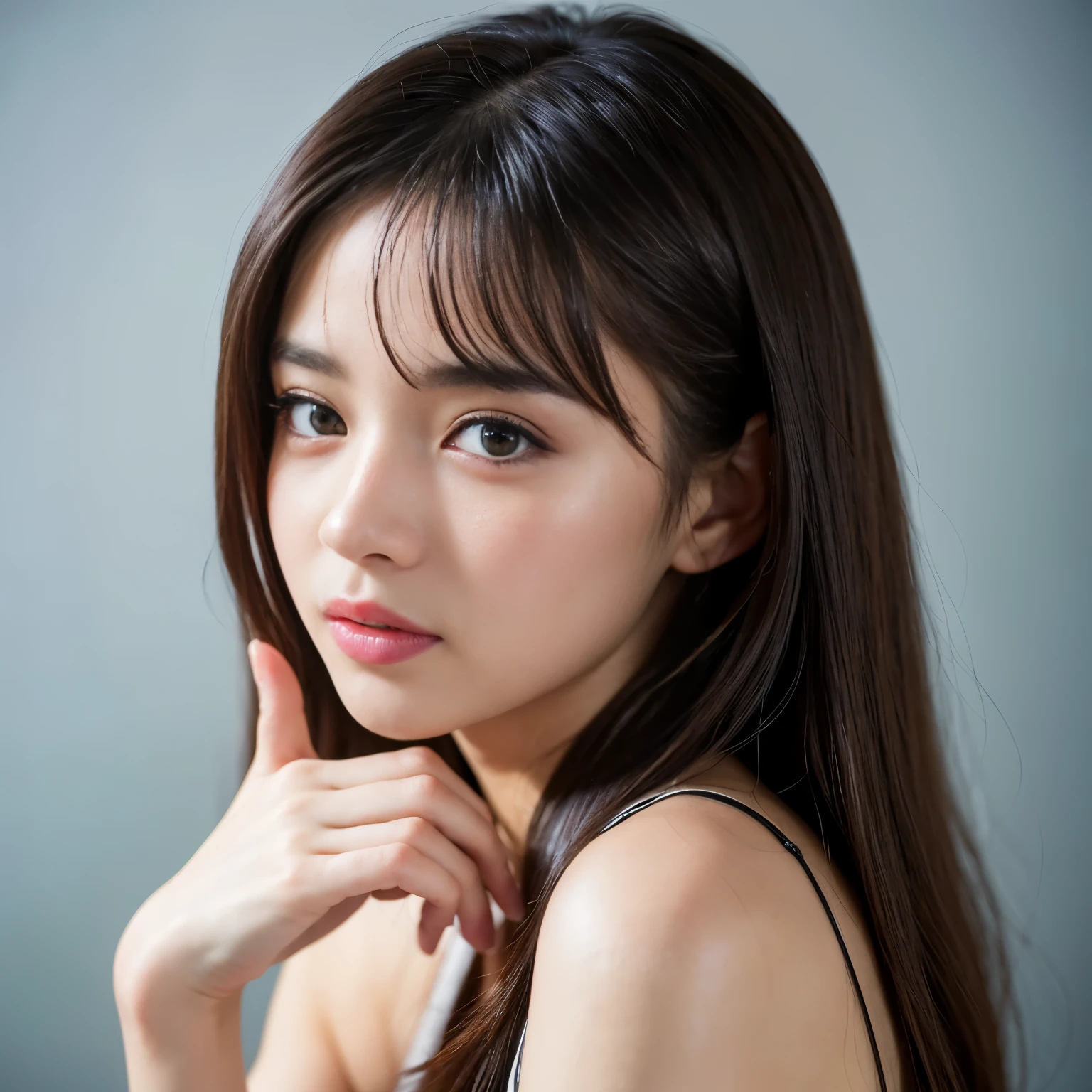 (Best-quality, Masterpiece, Ultra-High-Resolution, (Photorealistic:1.4), Raw-Photo, Extremely-Details, Perfect-Anatomy), 1girl, 15-years-old, the most popular Japanese idol, portrait, extremely cute face like a most famous Japanese idol, extremely beautiful big-black-eyes, extremely beautiful long-haired, extremely beautiful and extremely realistic skins, extremely beautiful lips, extremely beautiful long-eyelashes, (((incredibly-high from ingesting cocaine, feeling surprisingly-sexually-excited, feeling amazing-sexual-pleasure)))