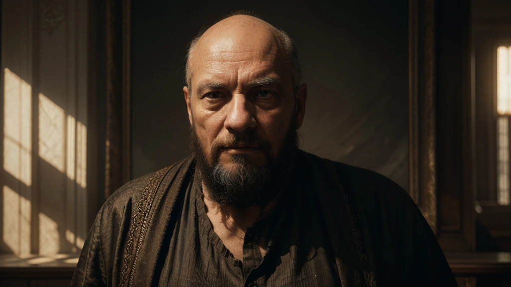 Apostle, a old bald man with long beard, front facing, perfect composition, beautiful and intricate and insanely detailed octane rendering, trending in art season, artistic photography 8k, photorealistic concept art, soft natural volumetric cinematic perfect light, chiaroscuro, award- winning photography, masterpiece, oil on canvas, Raphael, Caravaggio, Greg Rutkowski, Beeple, Beksinski, Giger, frontal image, perfect composition, beautiful detailed insanely detailed octane render trending on artstation, 8 k artistic photography, photorealistic concept art, soft natural volumetric cinematic perfect light, chiaroscuro, award - winning photograph, masterpiece, oil on canvas, raphael, caravaggio, greg rutkowski, beeple, beksinski, giger