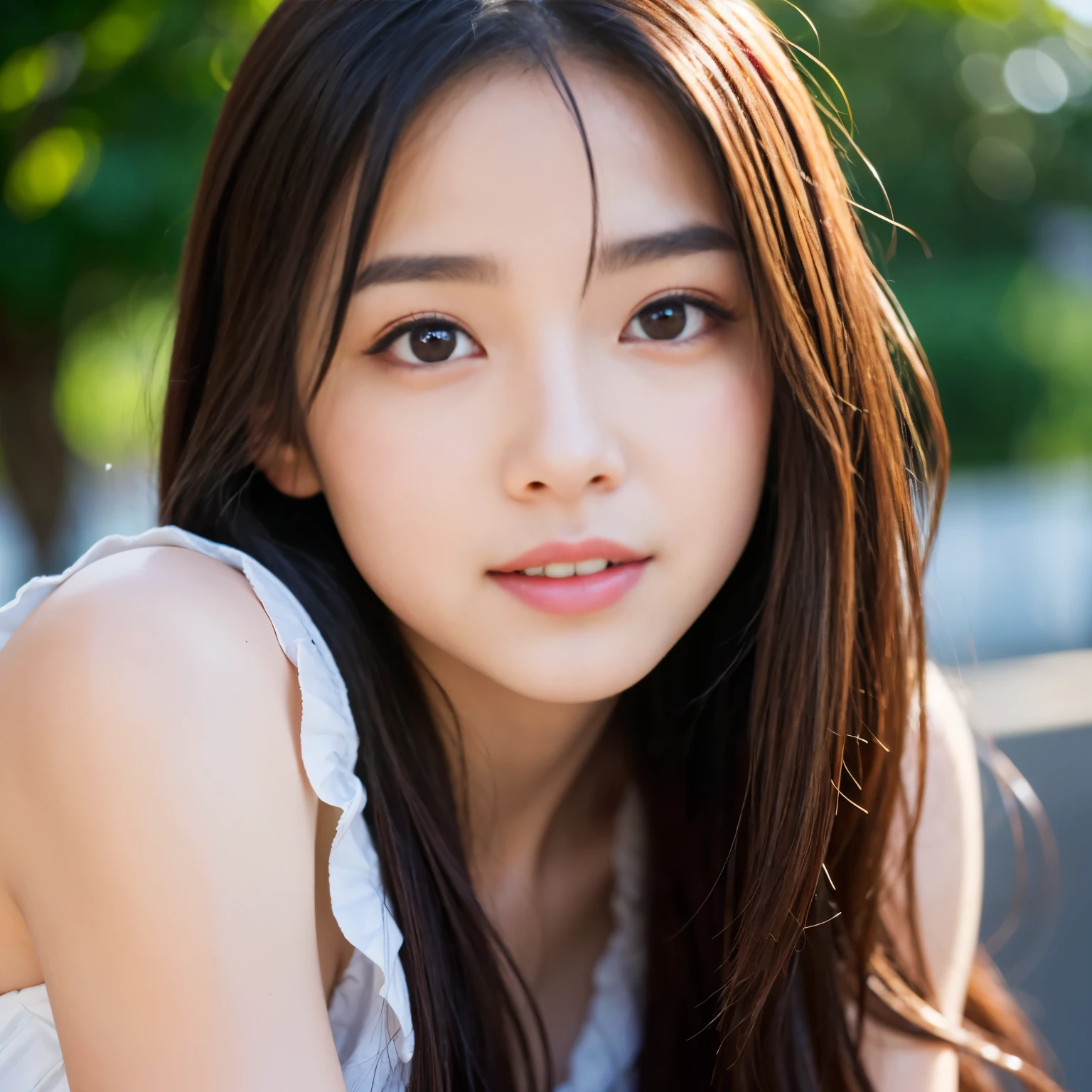 (Best-quality, Masterpiece, Ultra-High-Resolution, (Photorealistic:1.4), Raw-Photo, Extremely-Details, Perfect-Anatomy), 1girl, 15-years-old, the most popular Japanese idol, (portrait, face-focus, close-up of face), extremely cute face like a most famous Japanese idol, extremely beautiful big-black-eyes, extremely beautiful long-haired, extremely beautiful and extremely realistic skins, extremely beautiful lips, extremely beautiful long-eyelashes, (((feeling surprisingly-sexually-excited, feeling amazing-sexual-pleasure)))