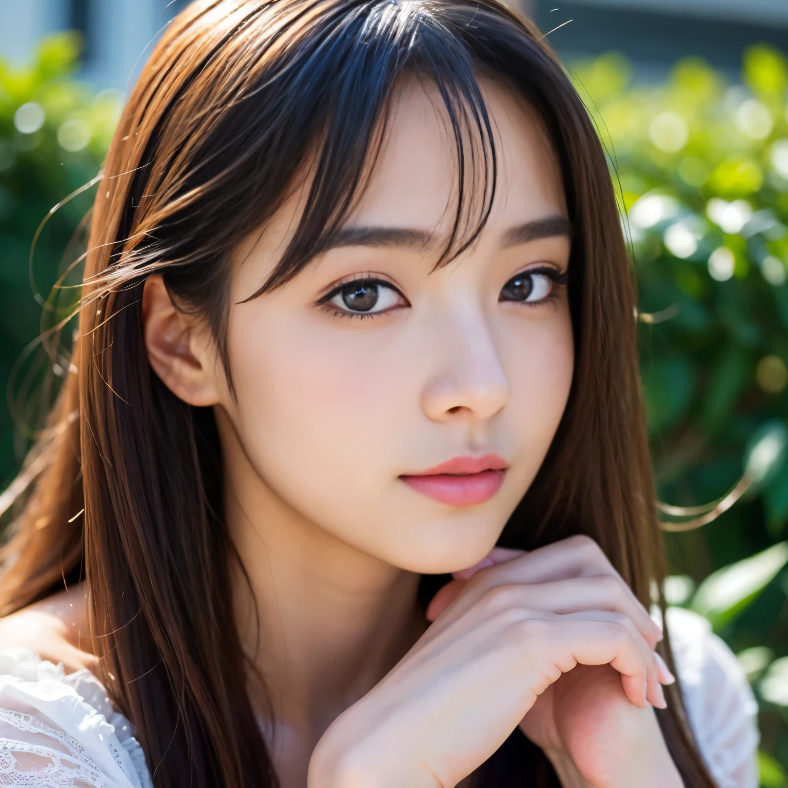 (Best-quality, Masterpiece, Ultra-High-Resolution, (Photorealistic:1.4), Raw-Photo, Extremely-Details, Perfect-Anatomy), 1girl, 15-years-old, the most popular Japanese idol, (portrait, face-focus, close-up of face), extremely cute face like a most famous Japanese idol, extremely beautiful big-black-eyes, extremely beautiful long-haired, extremely beautiful and extremely realistic skins, extremely beautiful lips, extremely beautiful long-eyelashes, (((feeling surprisingly-sexually-excited, feeling amazing-sexual-pleasure)))