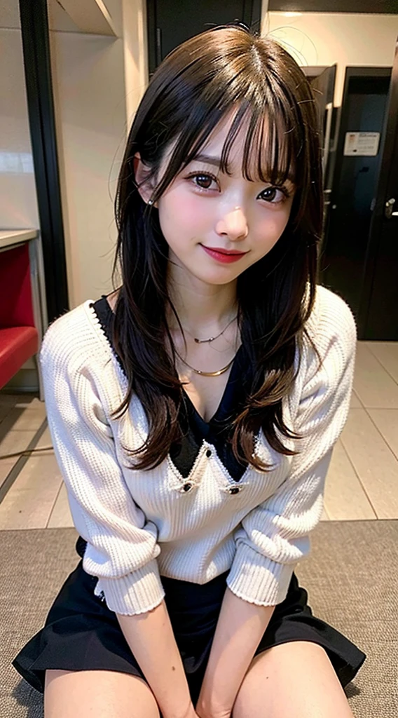 ((High-resolution image of a Japanese woman in a Laid-Back Lounge Pose, relaxed on a sofa or bed.)) ((Wearing casual loungewear or a cozy sweater and pants.)) ((Background of a stylish interior that enhances her relaxed posture. No other figures present.))