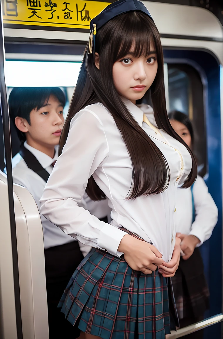 (Sexy idol with beautiful very young face with gentle and attractive Japan),Grab from behind、、(Schoolgirl in sailor suit)Grabbing your butt from behind on a crowded train)、(Pleated skirt with rolled up)、Omeko Beautiful Girl1a person、((Woman grabs schoolgirl ass from behind))、((((molesting))))、Touching your buttocks from behind on the bus、red blush、(((sexual act、erotick)))、((Skirt flipped up、I can see panties))、High twin tails、high-level image quality、realisitic、(((agony、angry expressions)))、(((Being touched by multiple women、Touching the chest or crotch)))、grabbing on breasts(((On a crowded train)))、((、Cowgirl)),((Sexy Panties)),Turned