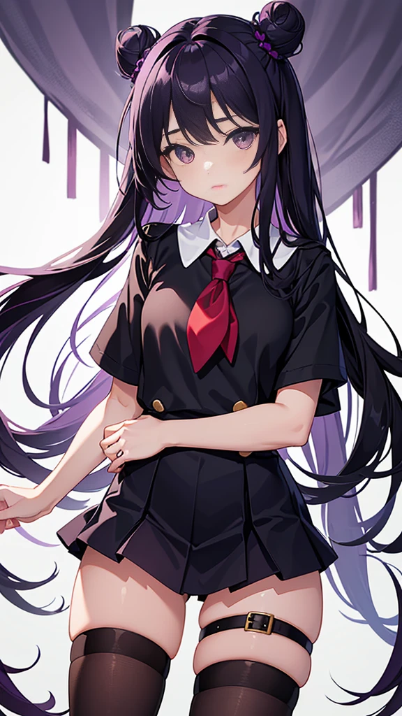 The artwork depicts a girl in a school uniform with an angry and angry expression. The girl seems to be angry, probably because something or someone makes her very unhappy, her anger and dissatisfaction and expression are nervous and frightened.