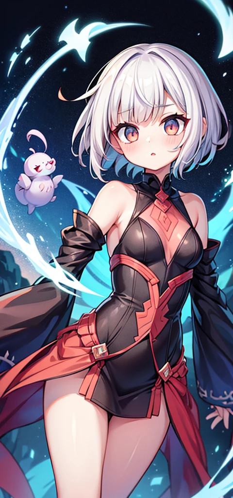 Otherworldly creatures，Girl with short hair，exposed，