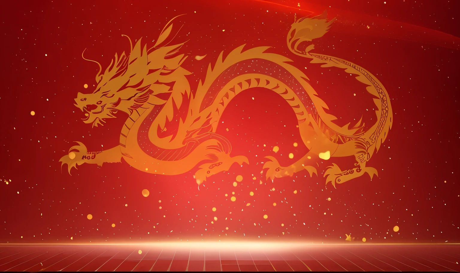 golden chinese dragon，yellow arrow on a Red background with stars, Red-yellow colors, some Red and yellow, Red yellow, Red and yellow, in Red background, vibrant Red background, deep Red background, Red and yellow light, faded Red and yelow,  Red background, Red+, strange Red particles, gradient Red to yellow, Shooting stars on background