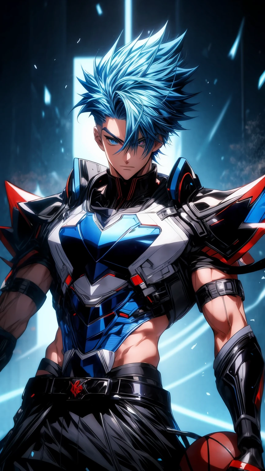 anime boy with blue hair holding a basketball ball in his hands,close-up figure, 4 k manga wallpaper, badass anime 8 k, tall anime guy with blue eyes, anime style 4 k, 4k anime wallpaper, anime wallpaper 4 k, anime wallpaper 4k, anime handsome man, 2 d anime style, handsome anime pose, male anime style, anime art wallpaper 8 k