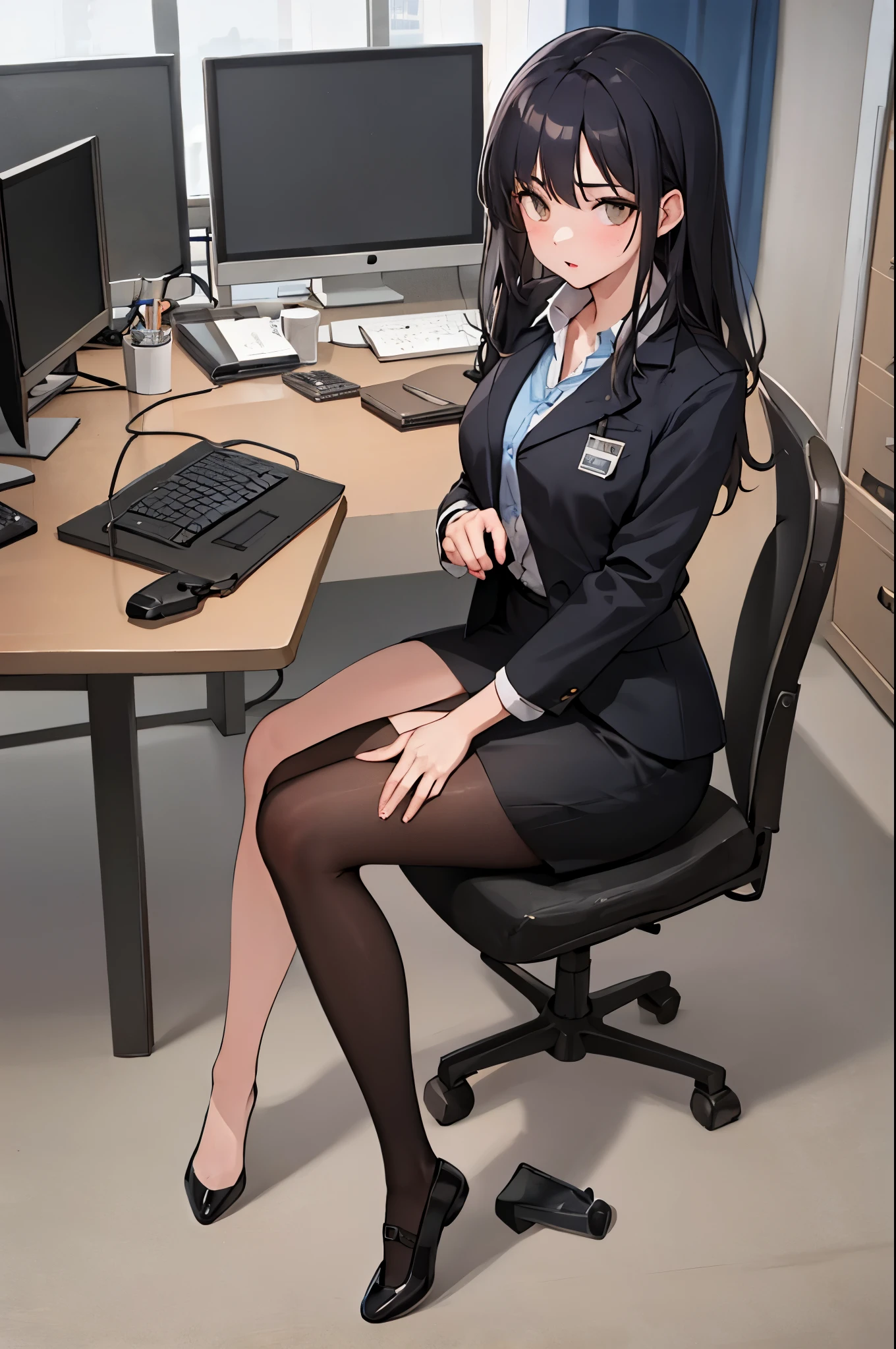 best quality,masterpiece,1girl,office girl,pencil skirt,sitting