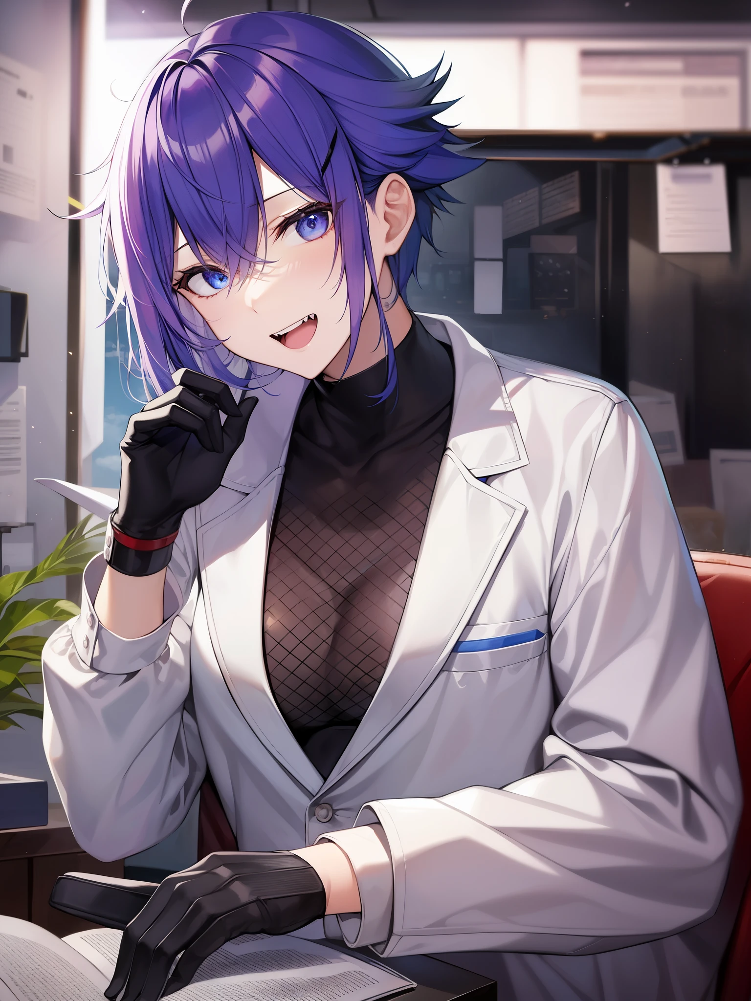 highest quality、masterpiece、detailed、mad scientist、mad scientist、white clothes、crazy smile、evil genius科学者、Has a super brain、Past々He has incomprehensible values and outrageous aspirations such as conquering the world.、I don't think about the troubles around me。being portrayed as a villain、more simply「evil scientist」、Also「evil genius」、「crazy genius」、robot、It is common to see depictions of people developing androids and causing havoc.。Often the villain, but in the case of the former、In comedies, the main character's friends and、robotの主人公の創造者、