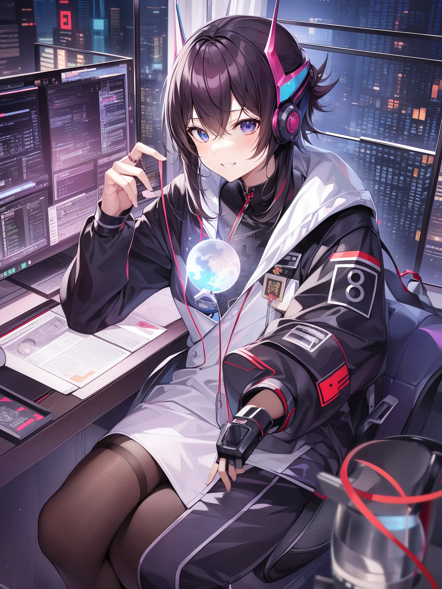 highest quality、masterpiece、detailed、mad scientist、mad scientist、white clothes、crazy smile、evil genius科学者、Has a super brain、Past々He has incomprehensible values and outrageous aspirations such as conquering the world.、I don't think about the troubles around me。being portrayed as a villain、more simply「evil scientist」、Also「evil genius」、「crazy genius」、robot、It is common to see depictions of people developing androids and causing havoc.。Often the villain, but in the case of the former、In comedies, the main character's friends and、robotの主人公の創造者、