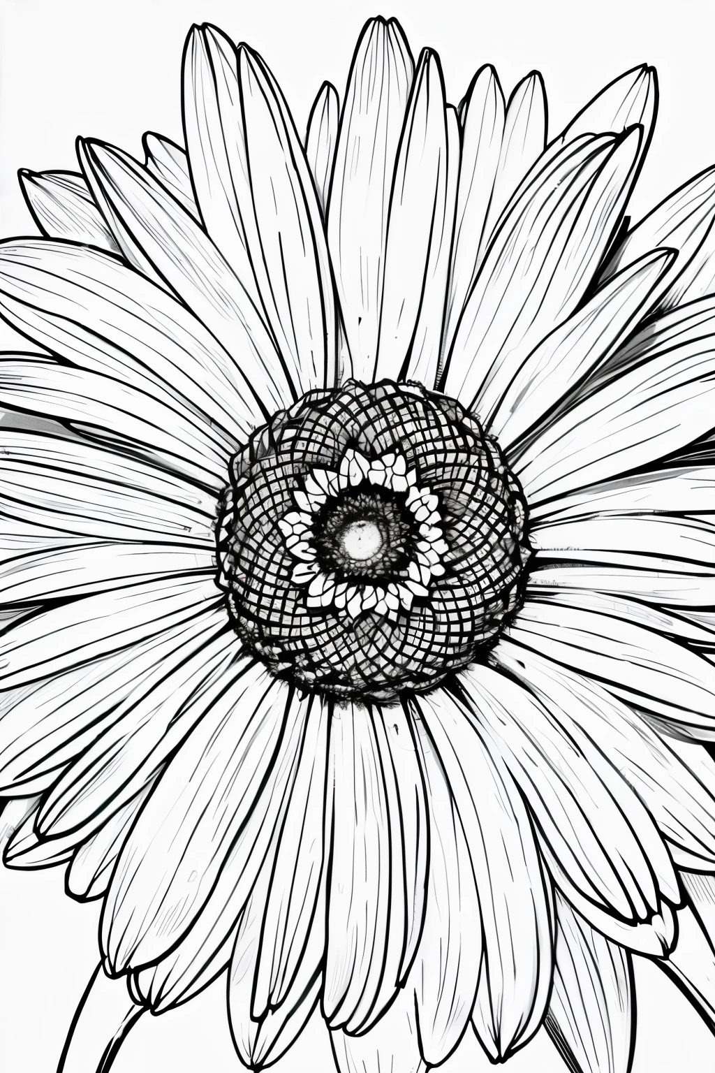 Line drawing of flower,The lines are very small,decorative pattern