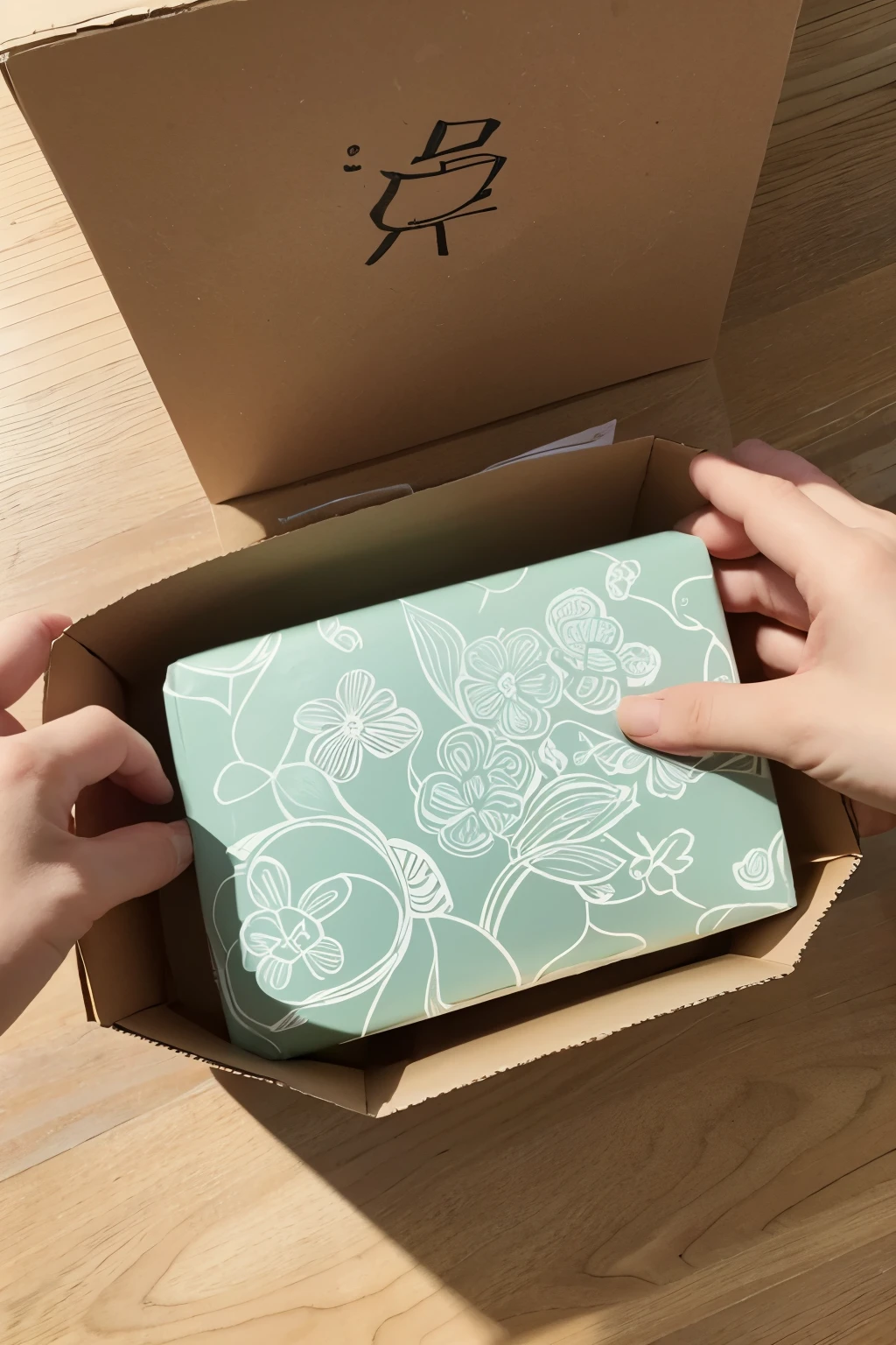 Line drawing of flower，The lines are very small，decorative pattern，Used on packaging boxes