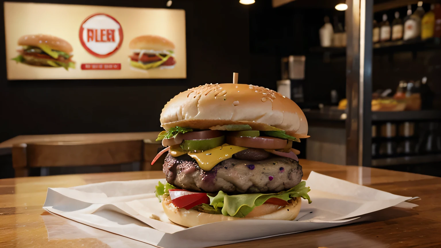 a burger photo for advertisment
