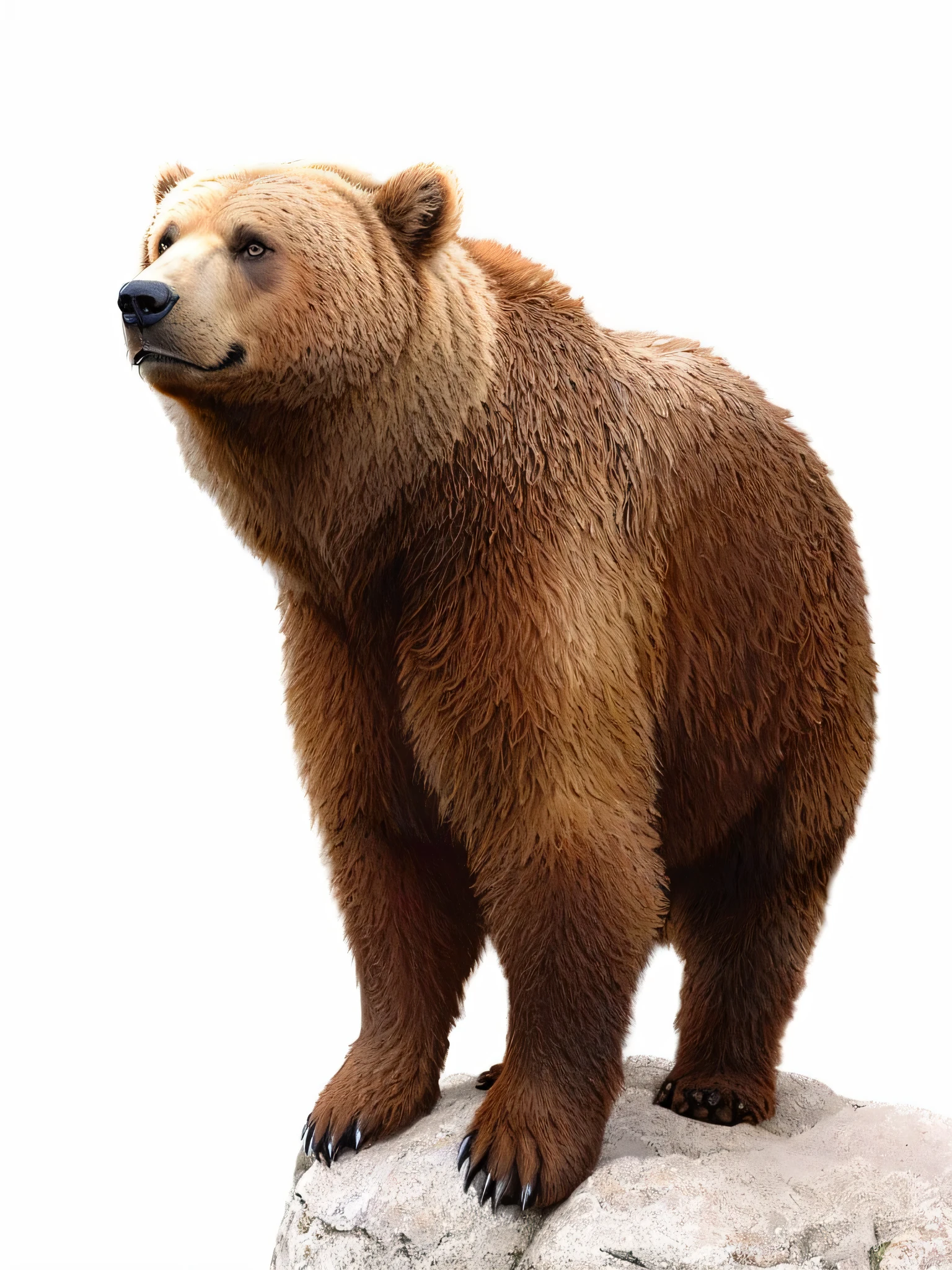 there a brown bear standing on a rock in the wild, half grizzly bear, brown bear, bear, grizzly, giant bear human hybrid, 12k ursa, bears, half bear, bear legs, bear with scales, by Aleksander Gierymski, half man half asian black bear, by Istvan Banyai, baars, angry bear