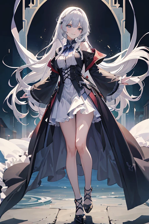 anime character of a girl with long hair and a crown, cute anime catgirl, anime moe artstyle, anime visual of a cute girl, white cat girl, very beautiful anime cat girl, cute anime waifu in a nice dress, cute anime girl, anime girl with cat ears, pretty anime character design, beautiful anime catgirl, small curvy loli, cute anime style全身图，色