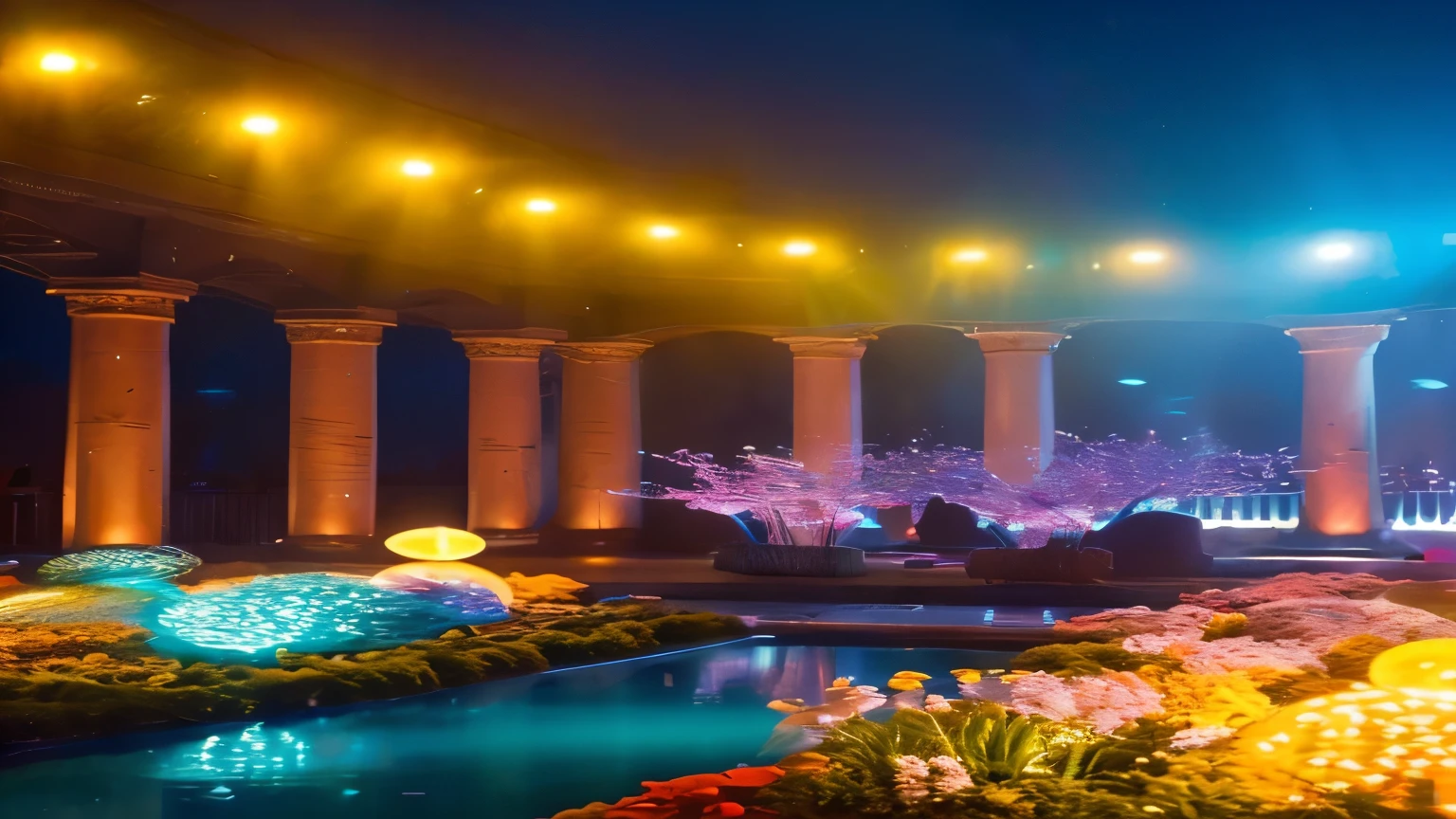 ((a magical world)),bright spheres of light,musical notes floating in the air,((strong colorystical and enchanting atmosphere,classic