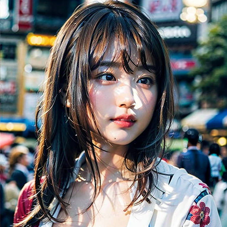 highest quality, masterpiece, ultra high resolution, (realistic: 1.4), RAW photo, Only one woman is in the photo, black hair, Hair style is short bob、Wet, slightly curled and disheveled hair、Clothes: white collared shirt、My clothes are soaking wet and my skin is transparent.、towards the cameraにっこりと笑う、Glossy skin, 1 Mechanical Girl, (Super realistic details)), portrait, global illumination, Shadow, octane rendering, 8k, super sharp, big, Raw skin with exposed cleavage, Metal, intricate decorative details, Japan details, very intricate details, realistic light, CG Society Trend, purple eyes, shining eyes, towards the camera, The background is a cocktail bar、night time、dim lighting、