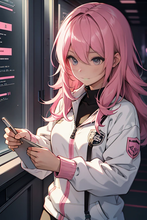 To create a data table based on an SCP partition, Girl with pink hair, marshmallow hair, Anime style