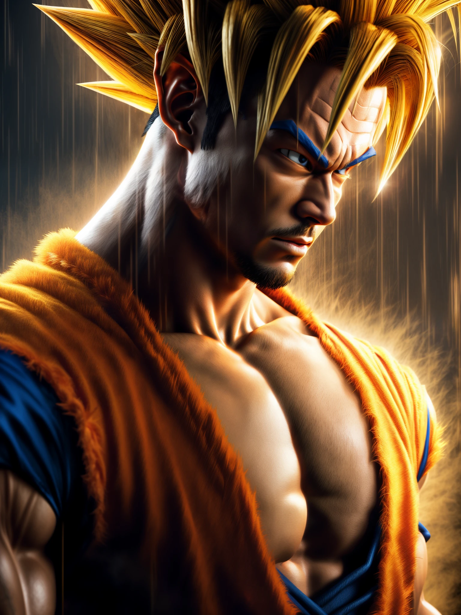 dragon ball fighter 2, highly detailed portrait of goku, photorealistic human goku, super saiyan goku, goku portrait, portrait of goku, super saiyan, son goku, goku, goku from dragon ball z, goku from dragon ball, hyper detailed digital art, goku from dragonball z, 4k highly detailed digital art, super sayian goku