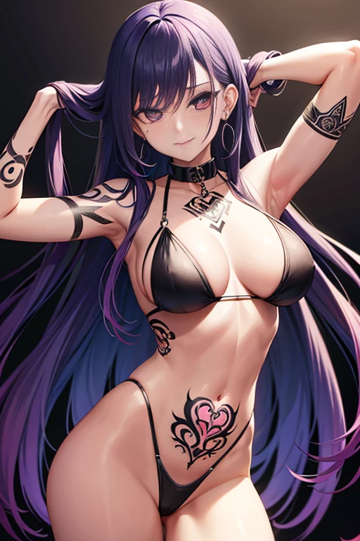 "Tattooed beauty, body piercings, sexy, adorned with many tattoos, fleeting."