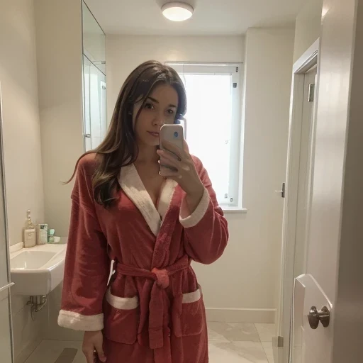 red bathrobe