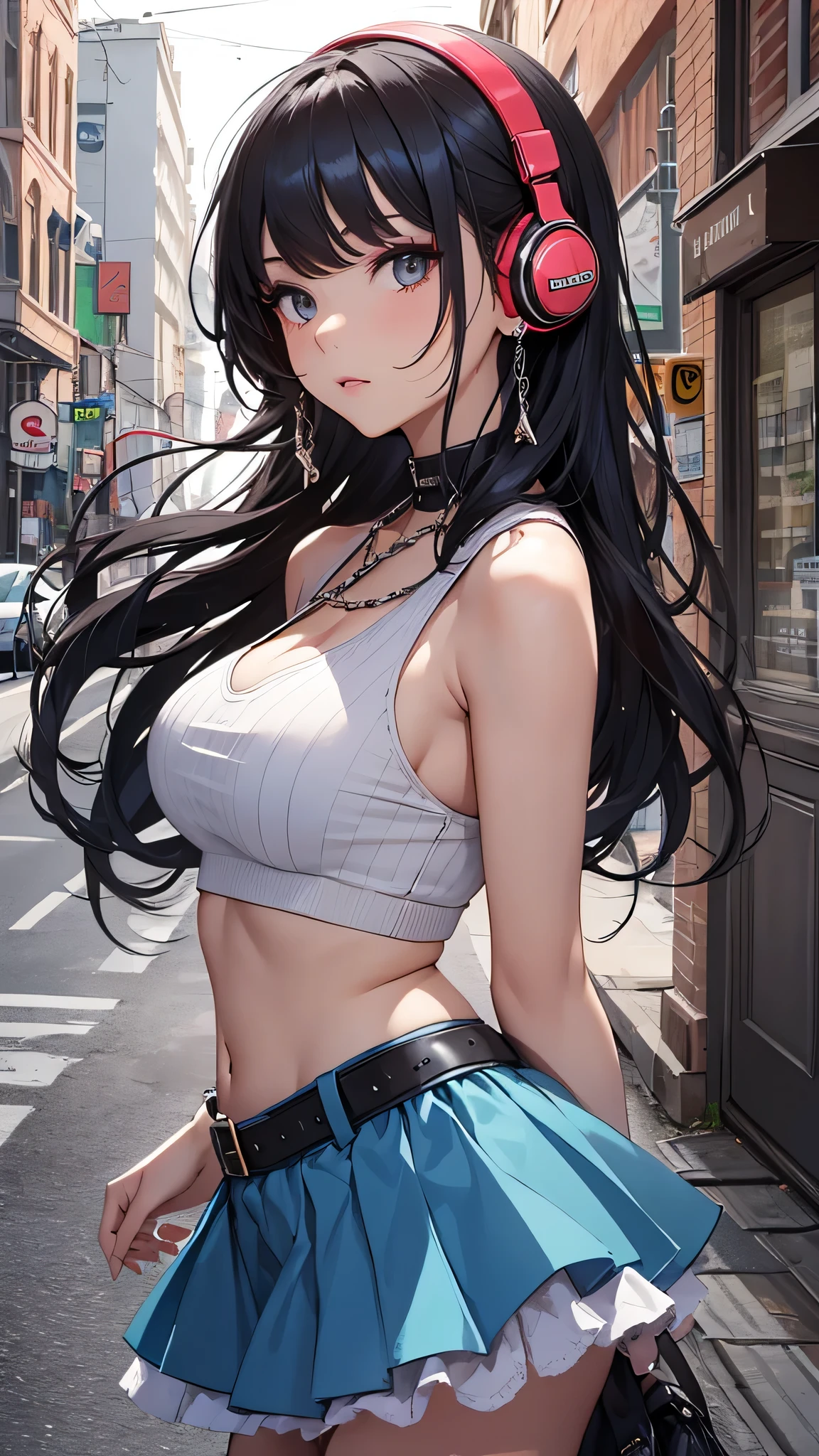 (masterpiece, best quality:1.2), 1girl, solo,standing_split,
Yuuki Mikan, long hair,black sleeveless short crop top,pink skirt,black, ((nsfw)), ((loose crop top)), (((transparent clothes))), ((wet clothes))