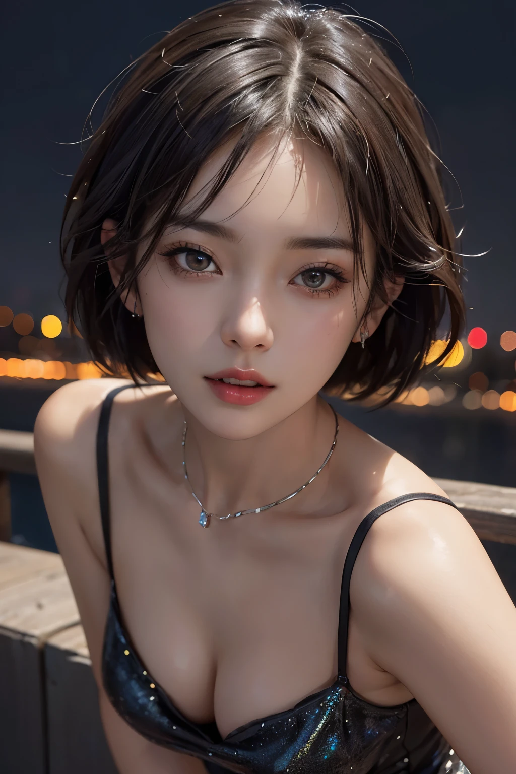 (Browsing Caution:1,4),Mix 4, (8K, RAWphotograph, Highest quality, Tabletop: 1.45), (Realistic, Realistic: 1.37),illumination, night, プロのillumination, photographn mapping, Radio City, Physically Based Rendering, Gradient Brunette, 高品質のphotograph, High resolution, 1080P, (Detailed facial depiction), (Detailed description of the hand), (Delicate CG), Extreme light and shadow, Rich details, (Detailed facial features), (Highest quality), Look in front of you, Highly detailed face, Highly detailed lips,  超High resolution, (truth: 1.4), photograph, 1 Girl, [(sad)],  , Thin limbs, movie, Cool pose, I Cup, Highest qualityな完璧なボディ, photographのような, (1 Girl: 1.3), Perfect balance, (Huge, Perfect breasts, Areola),(Realistic, Realistic:1.37),One Girl, Cowboy Shot,Professional Lighting, Photon Mapping, Radio City, RAWphotograph、(Realistic:1.4)、Octane Rendering、Complex 3D rendering with ultra-detail, Studio Soft Light, Rim Light, Crisp details, Super detailed, Realistic skin texture, detailed aspects, Beautiful details in the eyes, Highly detailed CG Unity 16k wallpaper, Compensate, (Detailed Background:1.2),Highest quality, 超High resolution, Tabletop, One Girl, One Girl,alone, Upper Body,Show Viewer, White Background, Multicolored Hair, Compensate , Lips parted, Black Lips, eyeliner, Gothic, Goth Girl,((Light on the face:1.2)),((movie照明:1.2)),(Photorealism:1.4),((30 piercings in left ear)),((necklace)),((A woman who is always smiling)),((nightのプールサイド:1.4)),((Facial lighting:1.1)),((Upper Body:1.2)),((Delicately draw the face:1.2)),(Very short bob hair:1.5),,(((Completely naked))),(((nsfw)))