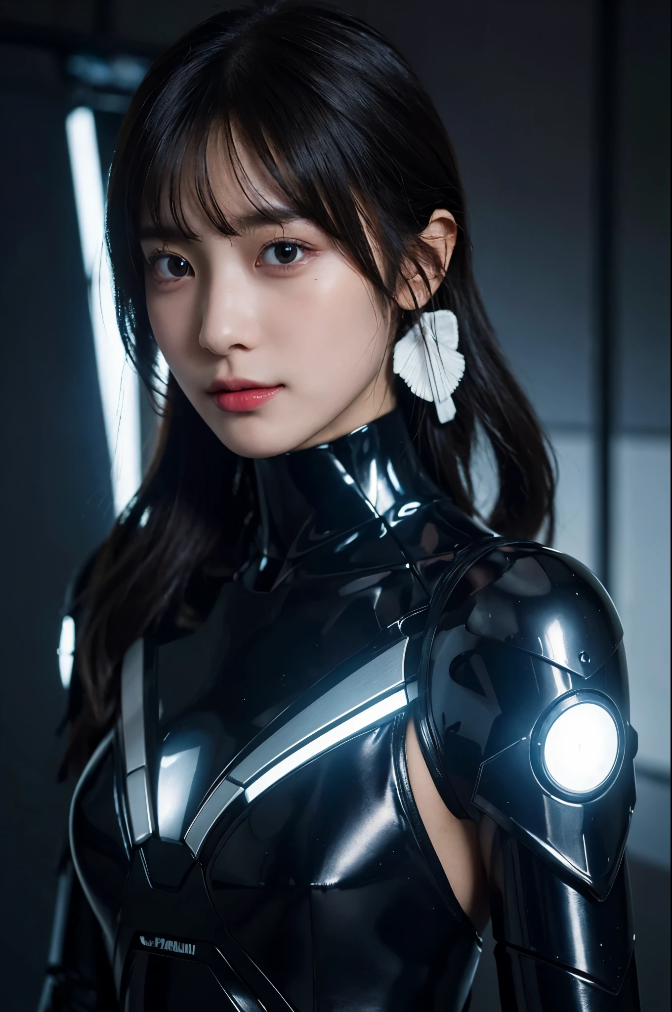 1mechanical_girl wearing Complex bioluminescent mechanical cyborg armor made out of (乳白colorの古いプラスチック), ((ultra realistic detaileds)), (half_masked_face), detaileded_face, whole body_view, global_illuminatiupon, Shadow, octane number_give, 8k, ultra_sharp, Metal, ornaments_detaileded, cold_color, Egyptian_detailed, very_Complex_detaileds, realistic_light, trend_upon_CG Society, beautiful eyes, confronting_camera, neupon_detaileds, mechanical_limbs, Kirinatin, futuristic_weapupon, very_sexy, greedy, Slutty