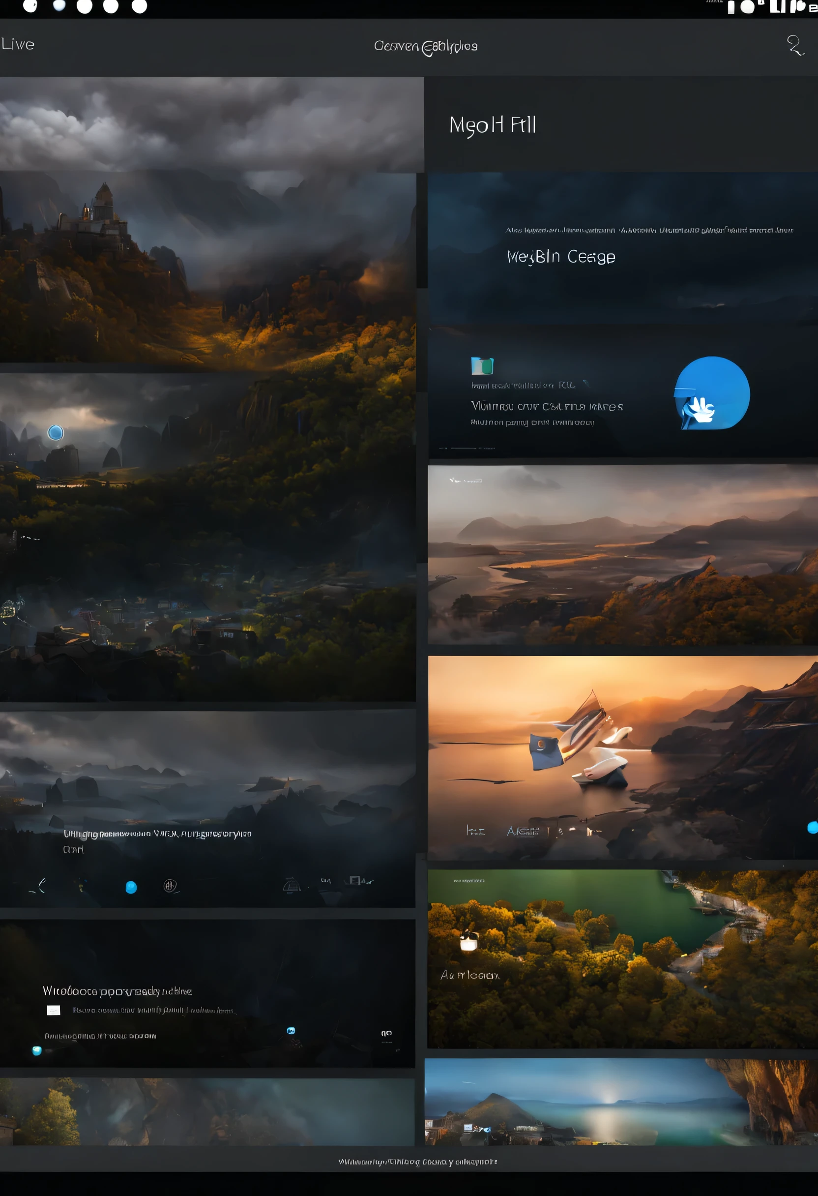 a Windows live wallpaper application interface inspired by wallpaper engine, dark theme, Pixel perfect, hyper HD, 8K resolution
