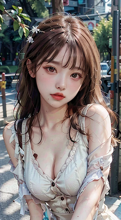 1 girl, Medium, Eyes like the starry sky, (8k, RAW photo, High sensitivity, highest quality, masterpiece, Ultra High resolution, realism: 1.25), blush, (Highly detailed CG Unity 8k wallpaper, highest quality, High resolution: 1.2), (ultra_be familiar with, UHD: 1.2), perfect lighting, Personal, (1 girl: 1.4), (pretty girl: 1.2), unreal engine, side light, pink hair, purple eyes, perfect face, be familiar with顔, perfect body, beautiful eyes, beautiful face, (bright skin: 1.4), Idol, (whole body), Red T-shirt, transparent,