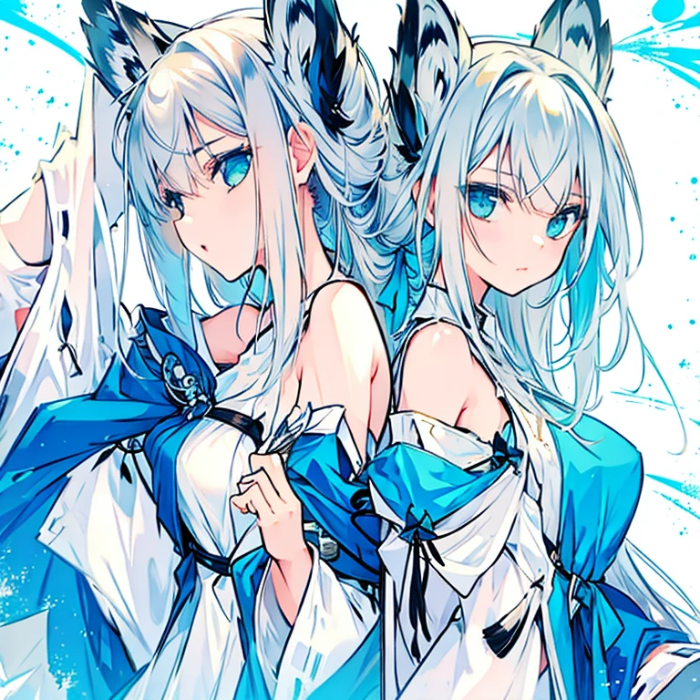 anime girl with cat ears and tail in a white bikini, neferpitou, holo is a wolf girl, anime catgirl, white cat girl, cute anime catgirl, seductive anime girl, beautiful anime catgirl, white - haired fox, holo if a wolf girl, wolf ears, attractive cat girl, nyaruko-san, anime moe artstyle