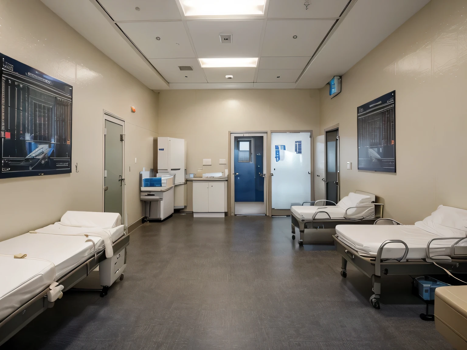 (best quality,4k,8k,highres,masterpiece:1.2), ultra-detailed, (realistic,photorealistic,photo-realistic:1.37), HDR, UHD, studio lighting, ultra-fine painting, sharp focus, physically-based rendering, extreme detail description, professional, vivid colors, bokeh, hospital, doctors, nurses, patients, hospital equipment, modern, bright, clean, bustling, medical professionals, white lab coats, stethoscopes, scrubs, IV drips, patient beds, medical devices, surgical masks, gloved hands, busy corridors, examination rooms, medical charts, monitoring devices, life-saving equipment, healing atmosphere, caring environment, compassionate staff, state-of-the-art technology, comforting, warm lighting, efficient workflow, life-changing surgeries, healing touch, emergency room, waiting area, healthcare expertise, teamwork, professionalism, dedicated service