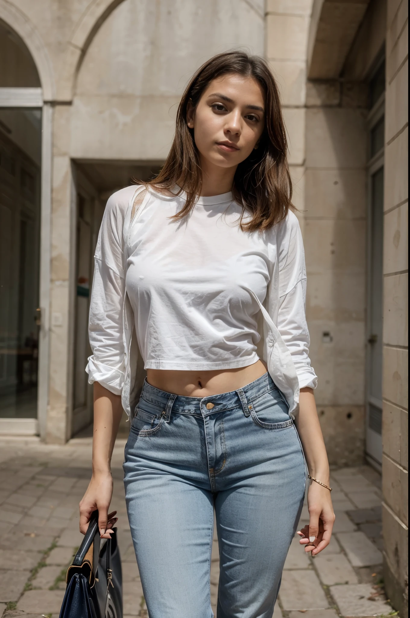 Latina surrealist from 23 years,assis sur une moto,avec des taches de rousseur,Courbes de sous-vetements Instagram Snapchat en fashion influencer, Culona, sefi, hyper realistic, couple, look sexy, provocation, salle de Bains, species, iPhone , 8k, Tanga Korta 4k, Comblussa Blanca, et pantalons en jean, gymnase, tight clothe