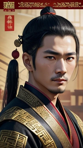 oriental、man in ancient chinese clothes、ancient chinese hairstyle man、three kingdom、multiple warlords、highest quality、masterpiece、Super high resolution、(photoreal:1.4)、Game Posters、inside the house、