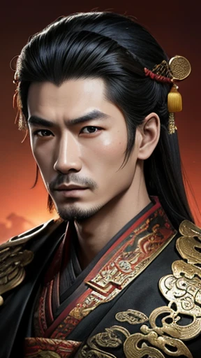 oriental、man in ancient chinese clothes、ancient chinese hairstyle man、three kingdom、multiple warlords、highest quality、masterpiece、Super high resolution、(photoreal:1.4)、Game Posters、inside the house、