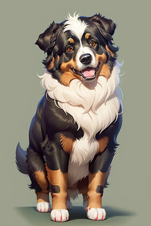 (best quality,highres),(cartoon style:1.2),(bernese mountain dog),(cute features),(character combination),(sticker-like),(illustration),(bear xiaofeng style),(vivid colors),(playful expressions)
