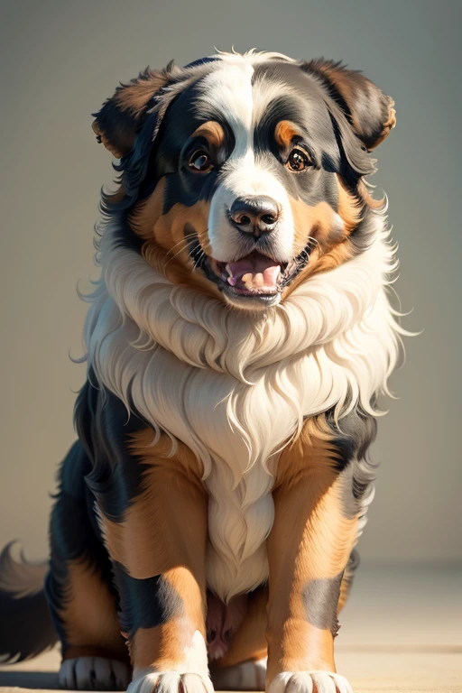 (best quality,highres),(cartoon style:1.2),(bernese mountain dog),(cute features),(character combination),(sticker-like),(illustration),(bear xiaofeng style),(vivid colors),(playful expressions)