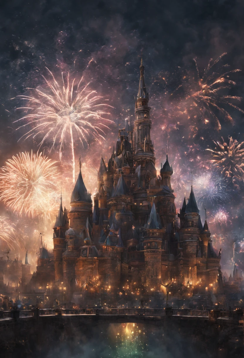 Magical fireworks, Epic cinematic brilliant stunning intricate meticulously detailed dramatic atmospheric maximalist digital matte painting