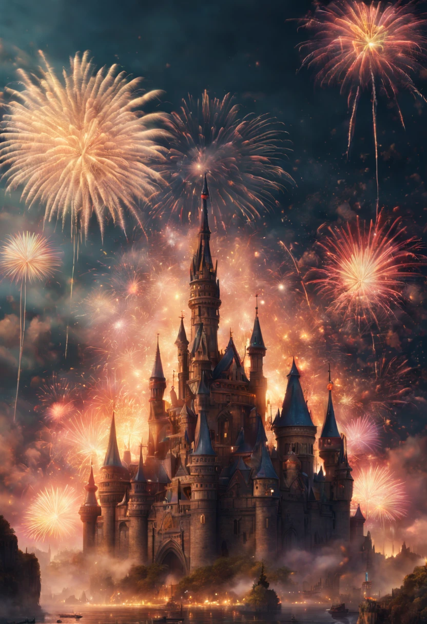 Magical fireworks, Epic cinematic brilliant stunning intricate meticulously detailed dramatic atmospheric maximalist digital matte painting