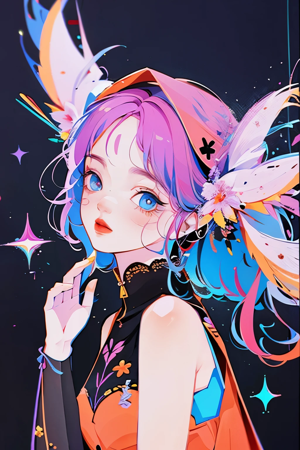 yxycolor，1girll， Painting，Vector graphics