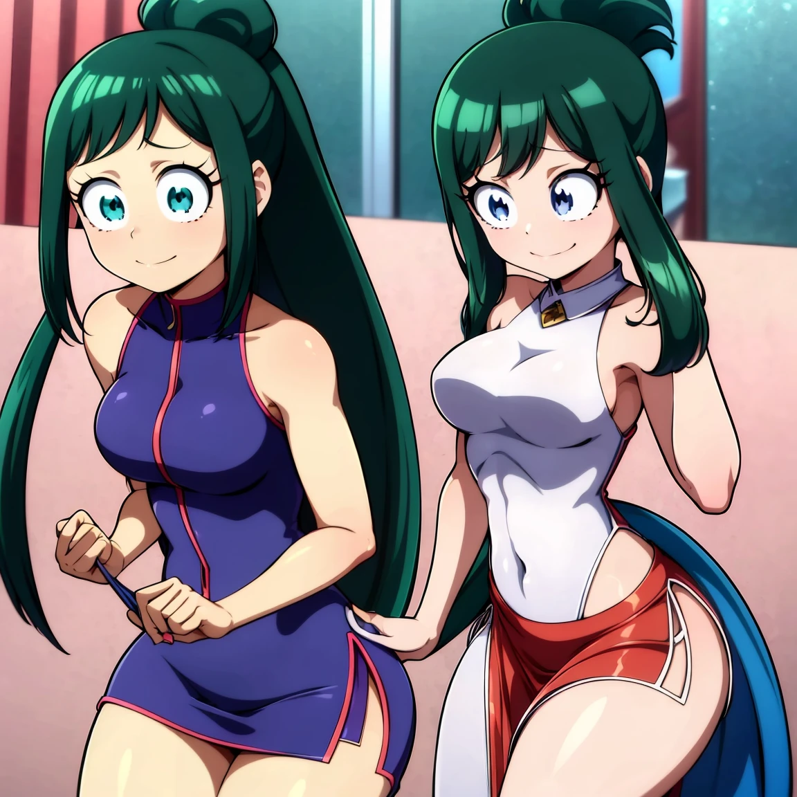 Anko Midoriya,My Hero Academia,(vestido estilo natalino),(vestido curto),(ombros mostrando),(vestido vermelho),(vestido sexy),(****** anime),(Garota linda),(corpo todo),(Beleza divina),(olhos amarelos),(Alunos de gato),(levantando a saia do vestido),(mostrando a calcinha),(com o rosto corado),(with a perverted expression),mha the future is your creation