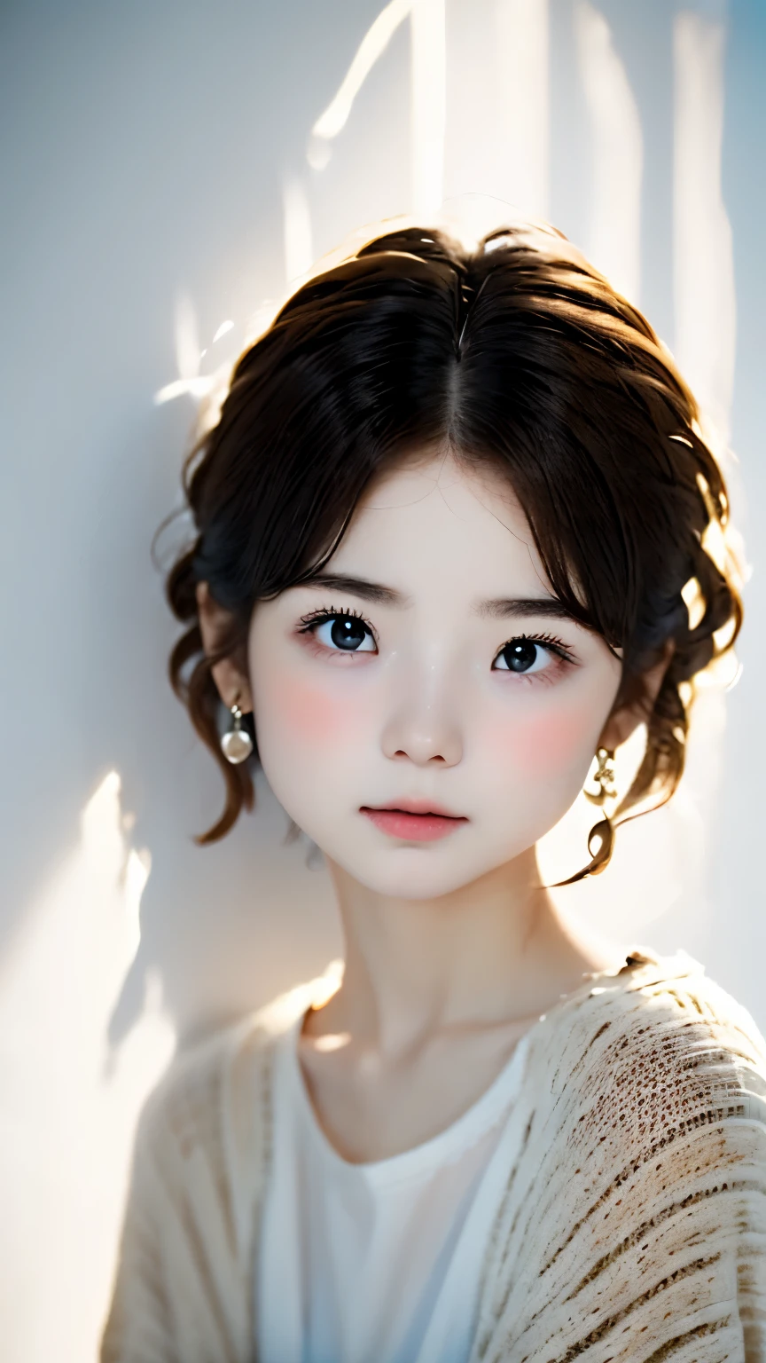 One Girl,(1人のとてもcute女の子:1.3),masterpiece,Highest quality,High resolution,From below,Low - Angle,Photorealistic,RAW Photos,Ray Tracing,beautiful girl,(15 years old:1.3),cute,Big eyes,(detailed pupils:1.2),(The face is facing straight ahead:1.3),Body facing forward,Beautiful nose,High nose,Upturned nose,Fuller lips,Short black hair,ponytail,short hair,Detailed eyelashes,Thin eyebrows,Very fine grain definition,(Symmetrical eyes,Golden Ratio:1.3),(Face close-up,Face Focus:1.0),Small breasts,Short neck,White swimsuit,White Bikini,The background is the sea,Southern Island,sunset,Sunset,Portrait,View Viewer,Upper Body,Cinema Lighting,High resolution,Very detailed