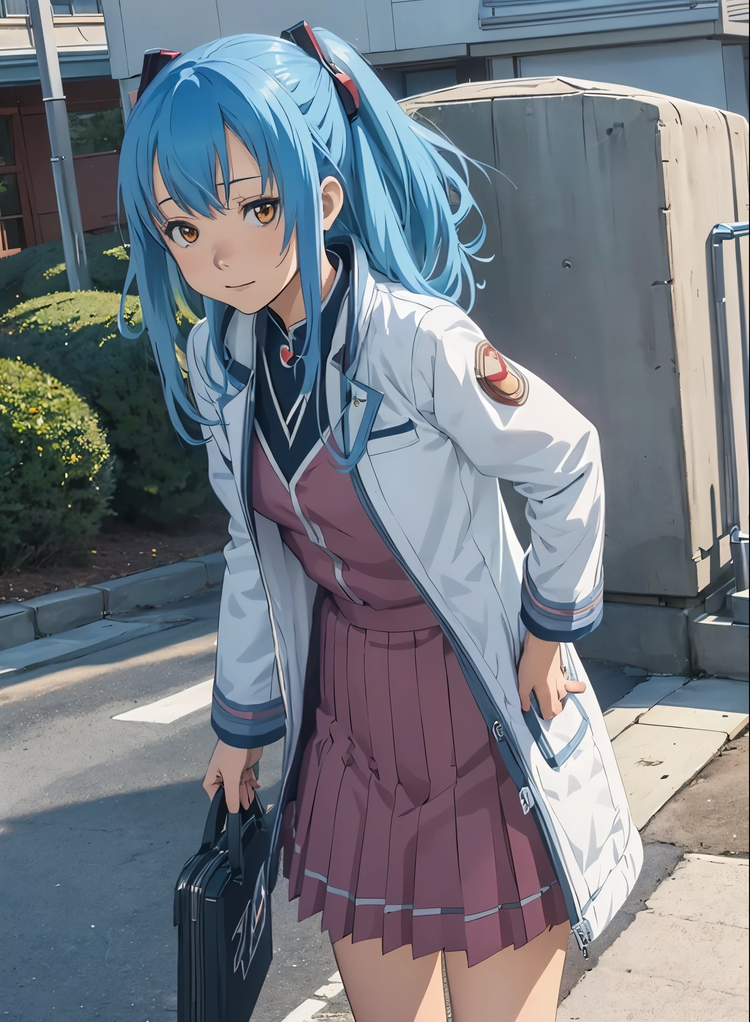 (動アングル:1.4), ((全身ポージング:1.5),anime girl with blue hair and a white coat holding an umbrella, rimuru tempest, best anime 4k konachan wallpaper, kantai collection style, anime style 4 k, splash art anime loli, anime moe artstyle, detailed key anime art, beautiful anime high school girl, smooth anime cg art, anime visual of a cute girl