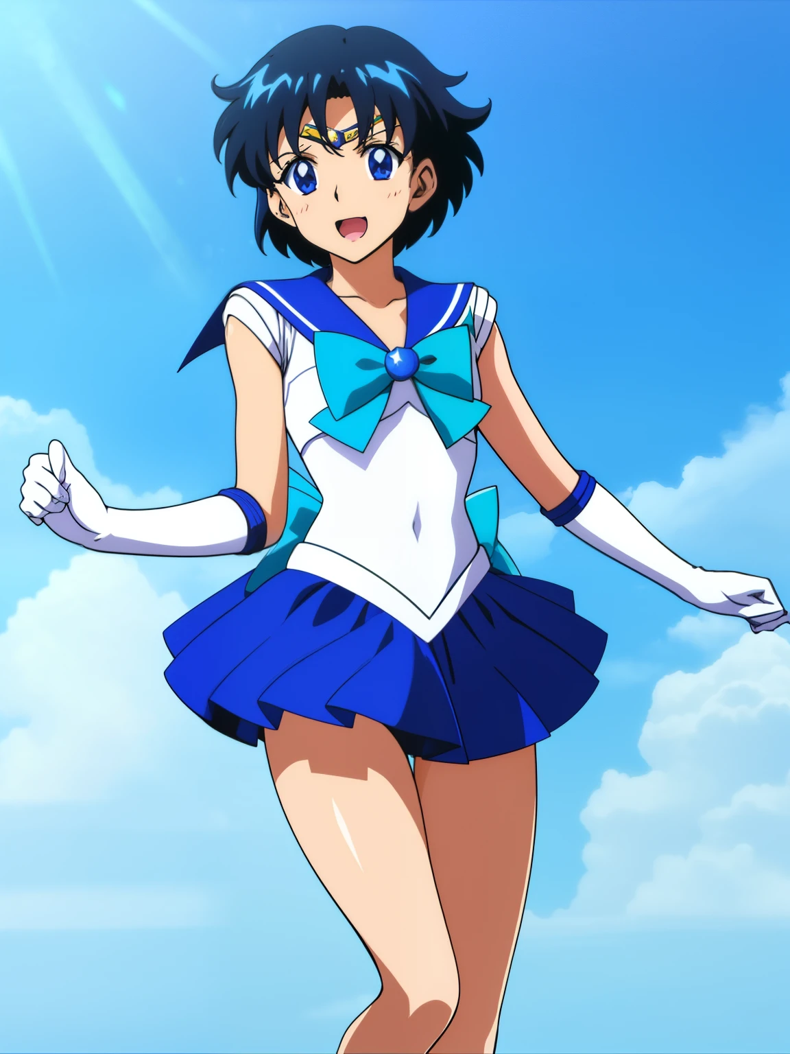 Sailor Senshi Uniform、sparkle、sailor mercury、anime boy、 boys、Ami Mizuno、gender change、gender change(Girls to boys)、circlet、blue sailor collar、solo、Sky blue bow tie、Blue-eyed boy、Very short blue-haired boy、blue skirt、blue choker、Blue knee boots、skirt、bow、back_bow、rating:safe、boots、Magical Boy、Bare shoulders、bare legs、knee_boots、sparkle_background、white gloves、jewelry、smile、elbowgloves、earrings、blue_bow、sky blue_bow、Strong muscles、open_mouth、white leotard、high leg leotard、white dress、Muscular and strong、full_body、Masculinization、blue_background、white_background、looking_at_viewer、indoors、room、muscular man、mini skirt、pleated skirt、(1990s\(style\):0.9)、Ecchi anime style、魅惑的なanime boy、classic boy、高品質のアニメアートstyle、アニメ萌えアートstyle、masterpiece、high definition anime art、アニメstyle4K、High resolution、