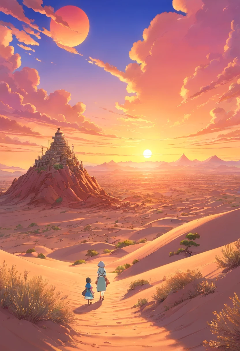 desert, sunset