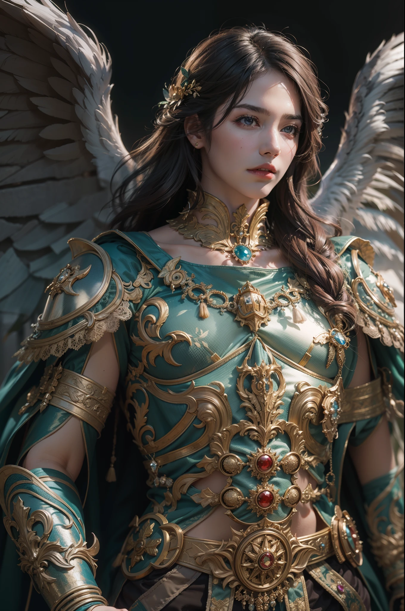 Archangel Michael、The Four Archangelasutepiece,Best Quality,ultra-detailliert,hight resolution,hight resolution,4K,Portrait in 4K,8K,8K Portrait,Unity 8k壁纸,extremely details CG,Realistic,Raw photo,Real person,a portrait photo of,Photorealistic,Shiny skin,Detailed skin,