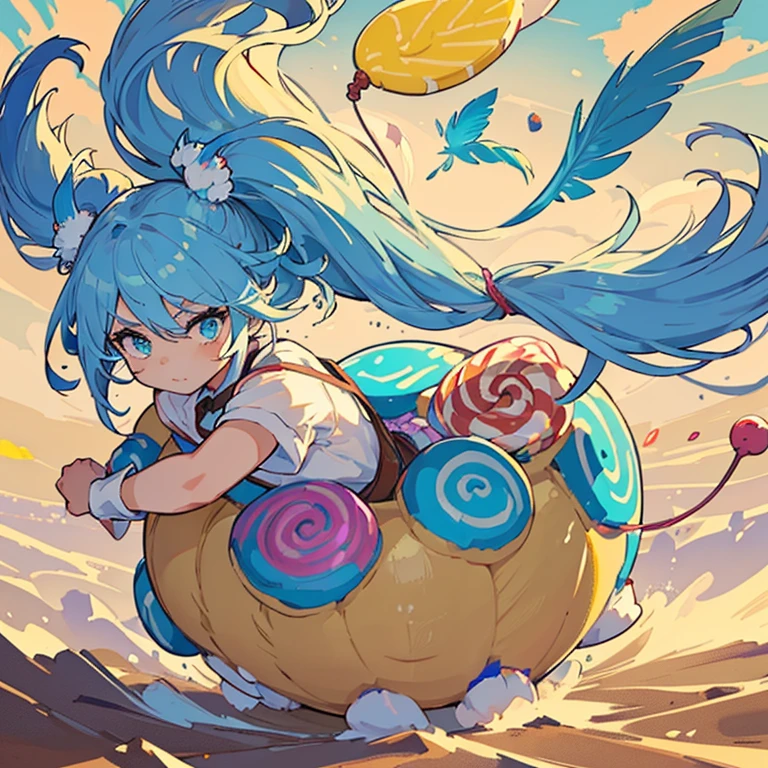 A wide variety of ice paint-covered school bags offering a wide variety of feathers.、amazing dynamism、amazing angle、unstable anti-gravity sandstorm、((Many friendly large variety of candy float closely together and chase each other.))、((surround each other'large variety of soft carbohydrates))